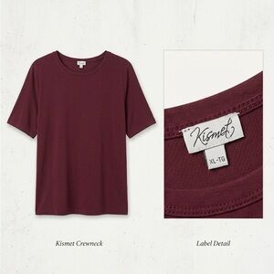 Kismet Short-Sleeve Crewneck Tee — Deep Wine